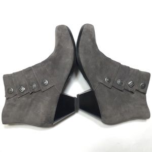 Dansko gray suede ankle booties w/ silver buttons